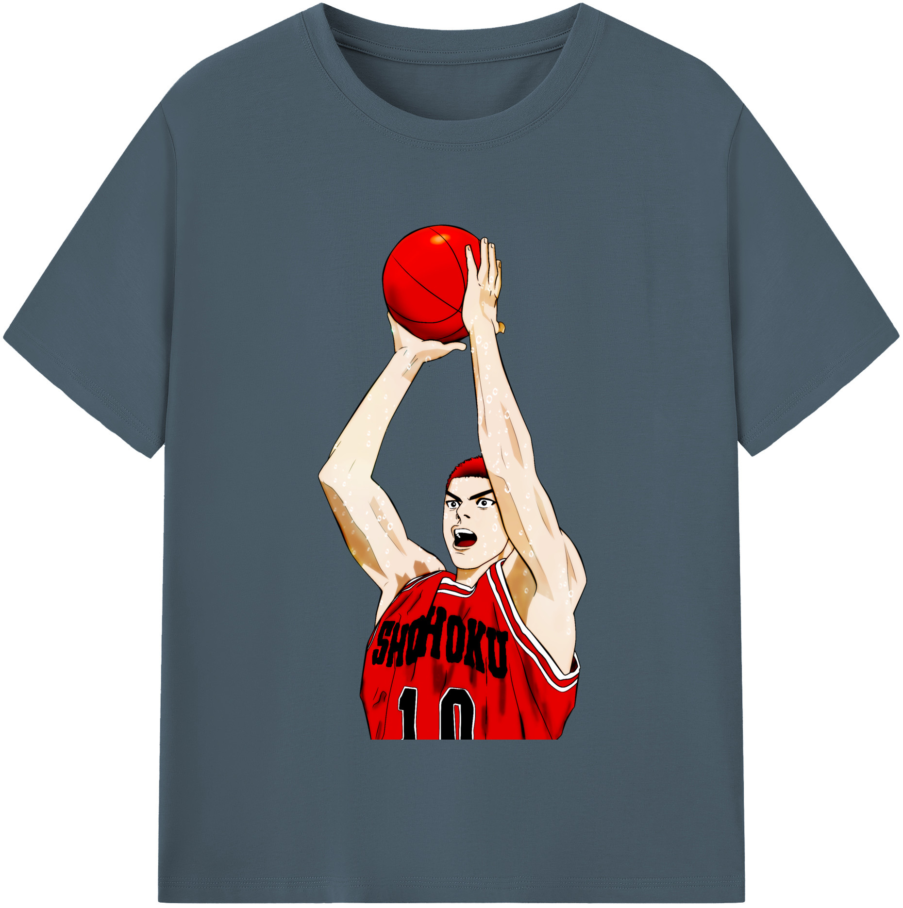 SLAM DUNK／スラムダンク 綿100％半袖Tシャツ（フロントプリント）